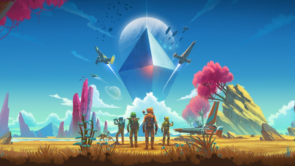 Explorateurs réunis dans un paysage de No Man’s Sky