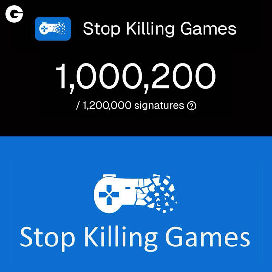 Archive de Stop Killing Games au passage du million de signatures