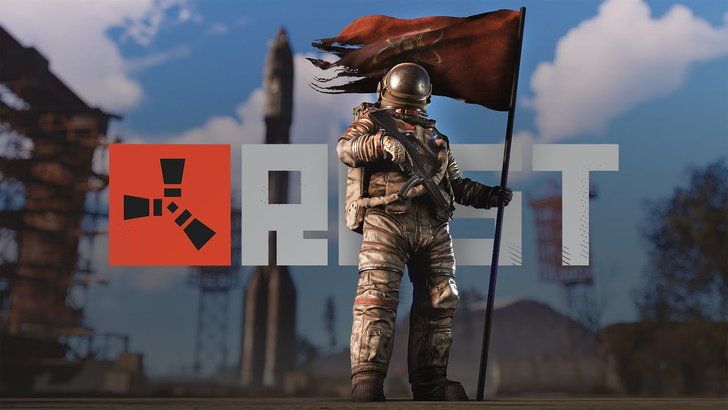 Survivant de Rust portant un drapeau
