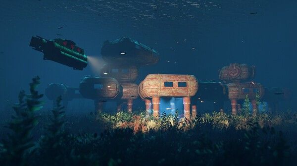 Sous-marin près des installations sous-marines de Rust