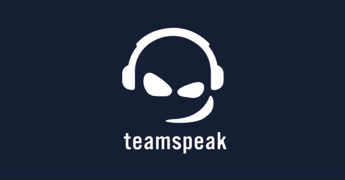 TeamSpeak : logo blanc sur fond sombre