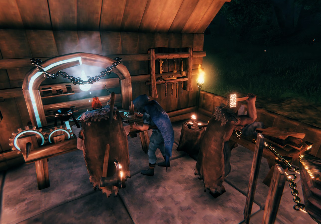 Atelier de Valheim, capture officielle illustrant la construction